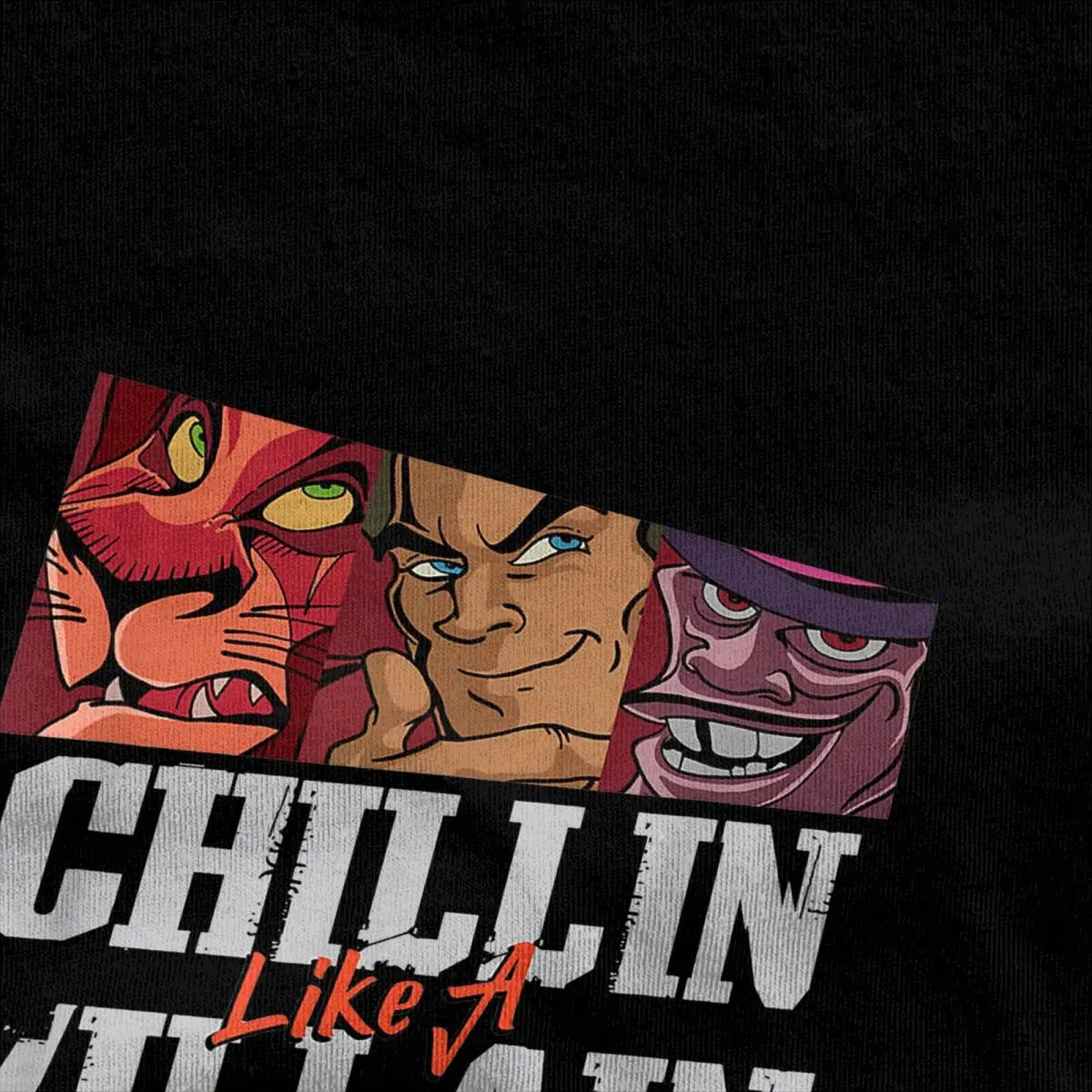 Villains T Shirts Chillin Like A Villain Group Portrait Vintage Tee Shirt Short Sleeve T-Shirt Cotton Gift Idea Tops