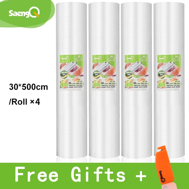 saengQ LIFE Kitchen Food Vacuum Bag Storage Bags For Vacuum Sealer Food Fresh Long Keeping 12+15+20+25+30cm*500cm Rolls/Lot