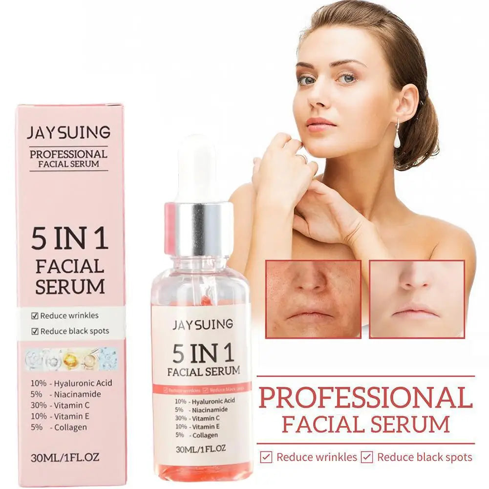 5 In 1 Face Serum Moisturizing V C Hyaluronic Acid Facial Serum Shrink Pores Skin Care 1/3/5/10pcs