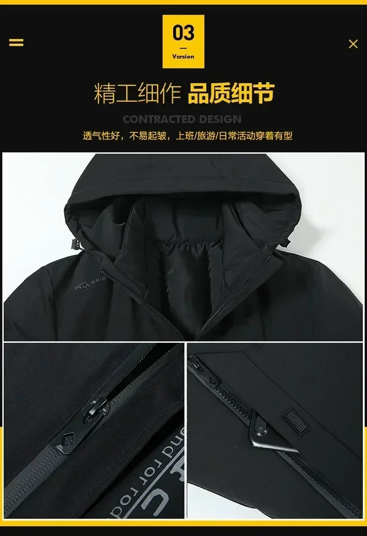Hooded Plus Size Winter Parka Mens New Casual Thicken Cotton Fashion Cotton Male Jacket Hooded Outwear Windproof Warm Coat