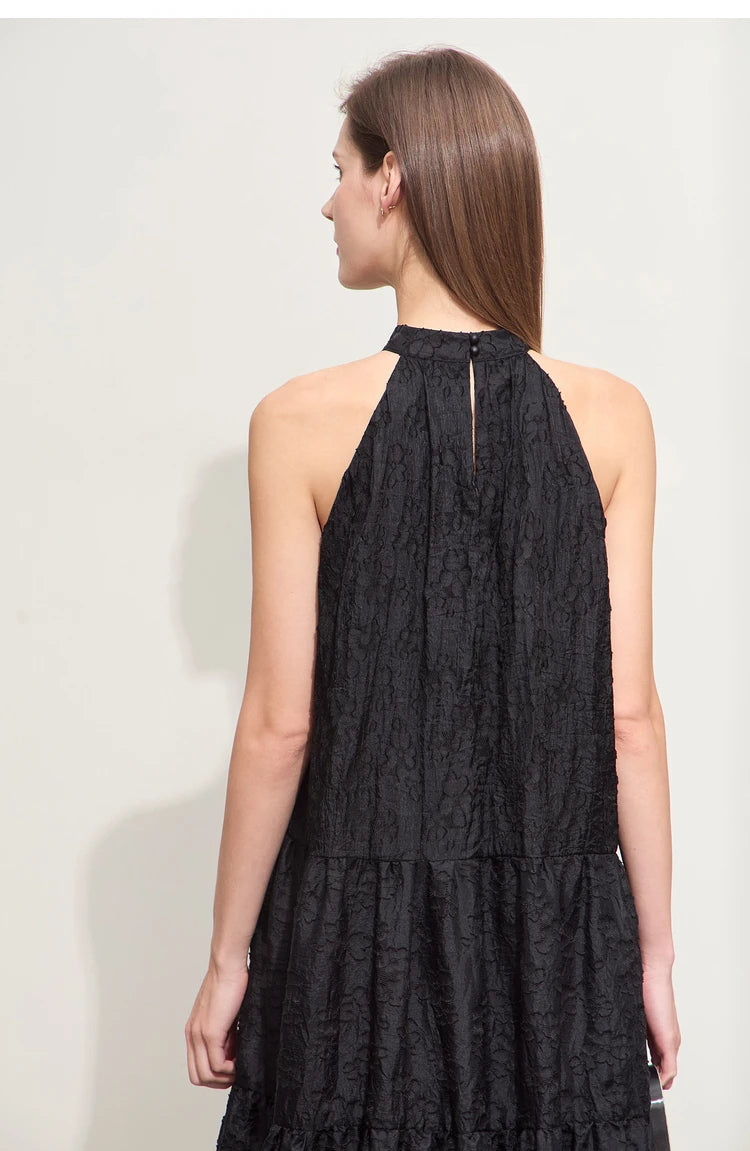 Amii Minimalism 2024 Summer New Loose Long Dress Sleeveless Large A-line Chiffon Jacquard Elegant Dresses for Women 12452064