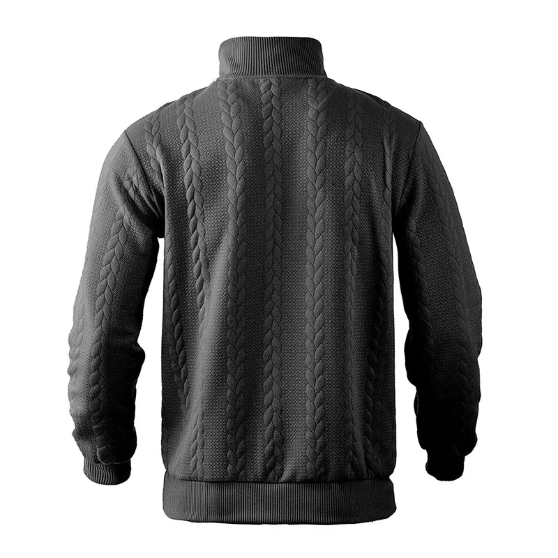 2024 New Knit Sweatshirts Men Fashion Half Zipper Stand Collar Casual Hoodies Male Patchwork Sport Knitted Hoodie Sweatshirt Man
