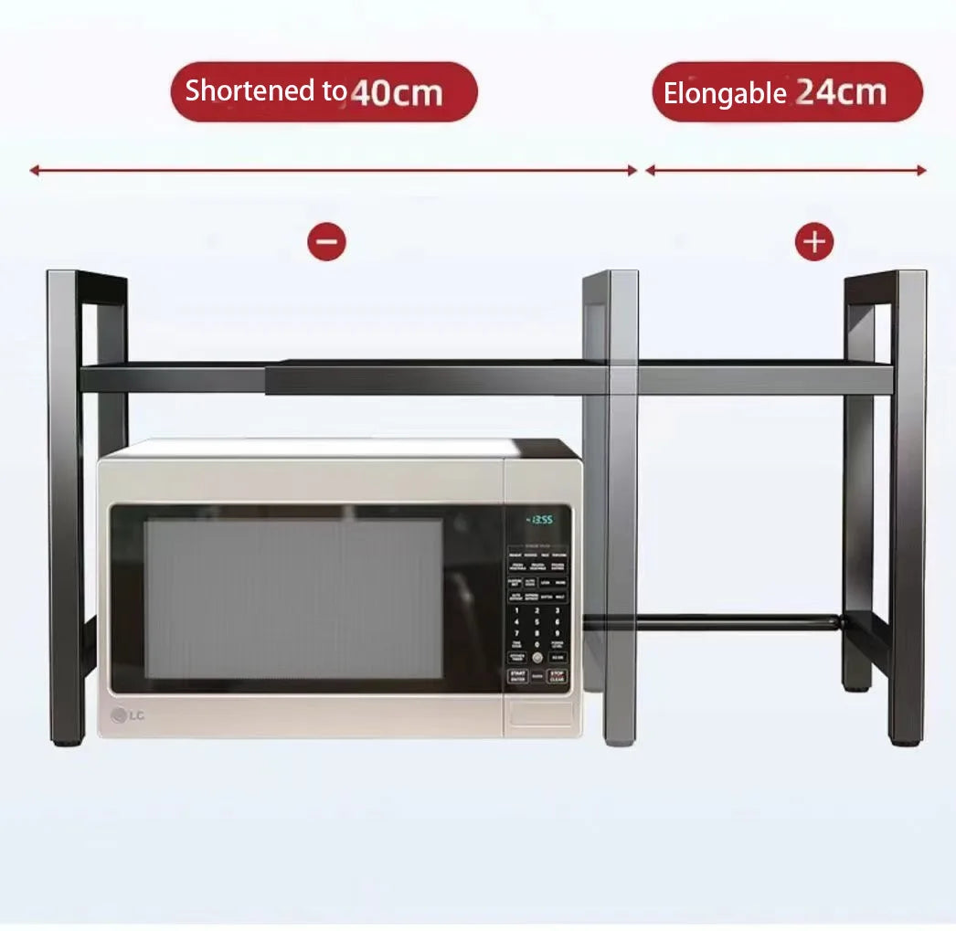 Scalable Microwave Oven Rack Adjustable Detachable Metal Holder Kitchen Storage Thickened Household Storage Racks