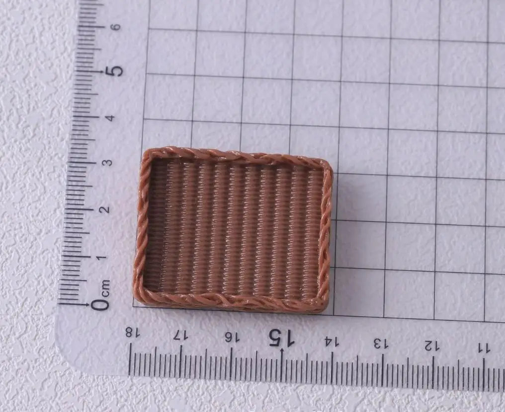 100pcs Simulation Bamboo Basket DIY Scrapbooking for Mini Kitchen Dinner Tableware Decor Accessories