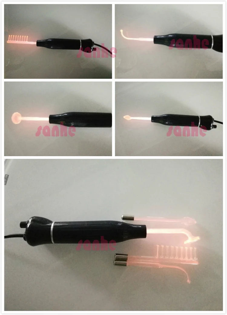 High Frequency Facial Machine Acne Spot Remover Electrotherapy Glass Tube Wand Big Power 30W