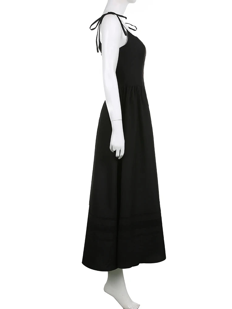 Darlingaga Gothic Grunge Corset Strap Long Dress Summer Lace Patchwork Dark Academia Party Female Dress Maxi Fashion Vintage Y2K