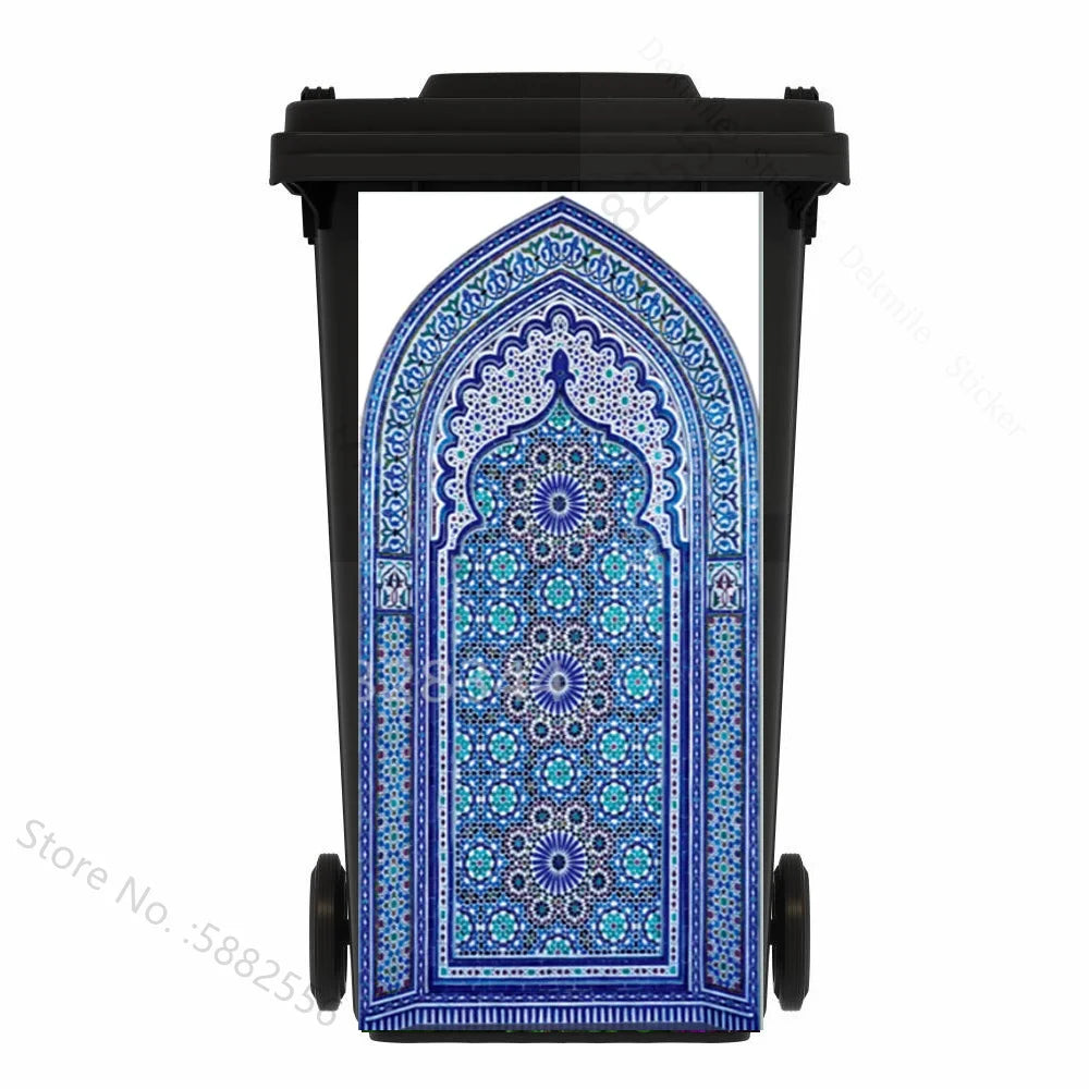 Custom Size Self-adhesive PVC Trash Can Sticker Waterproof Wallpaper Garbage Bin Renovation Cover Decal Mural For Kitchen Decor