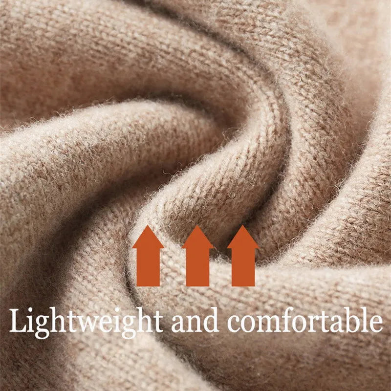100% Soft Cashmere Men's Clothing Sweater Half-High Zipper Pullover Autumn Winter Warm Basic Knitted Jumper Pull Homme