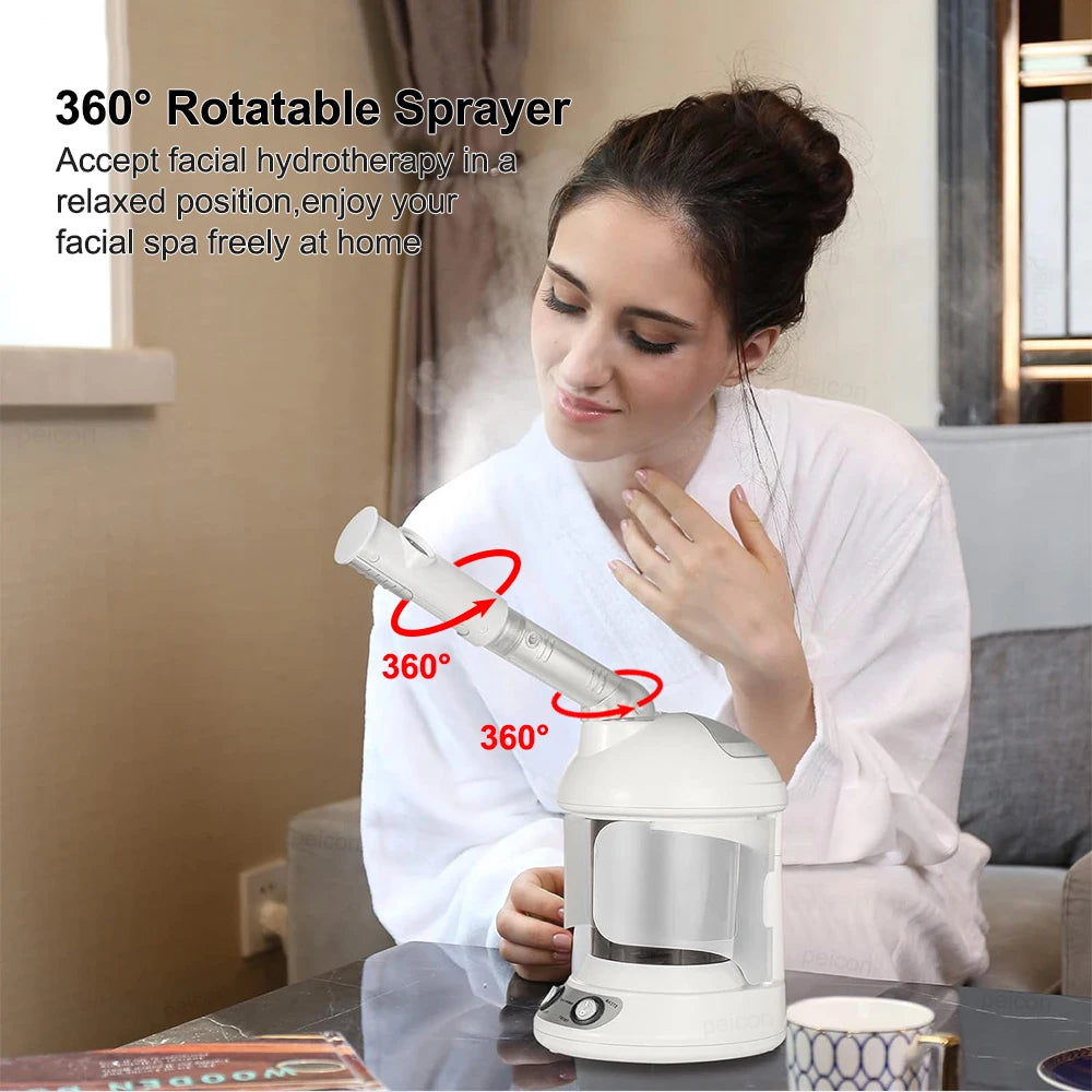 Facial Steamer For Face Vaporizer Hot Mist Sprayer Moisturizing Nano Humidifier Professional Hydrating Skin Care Facial Steamer