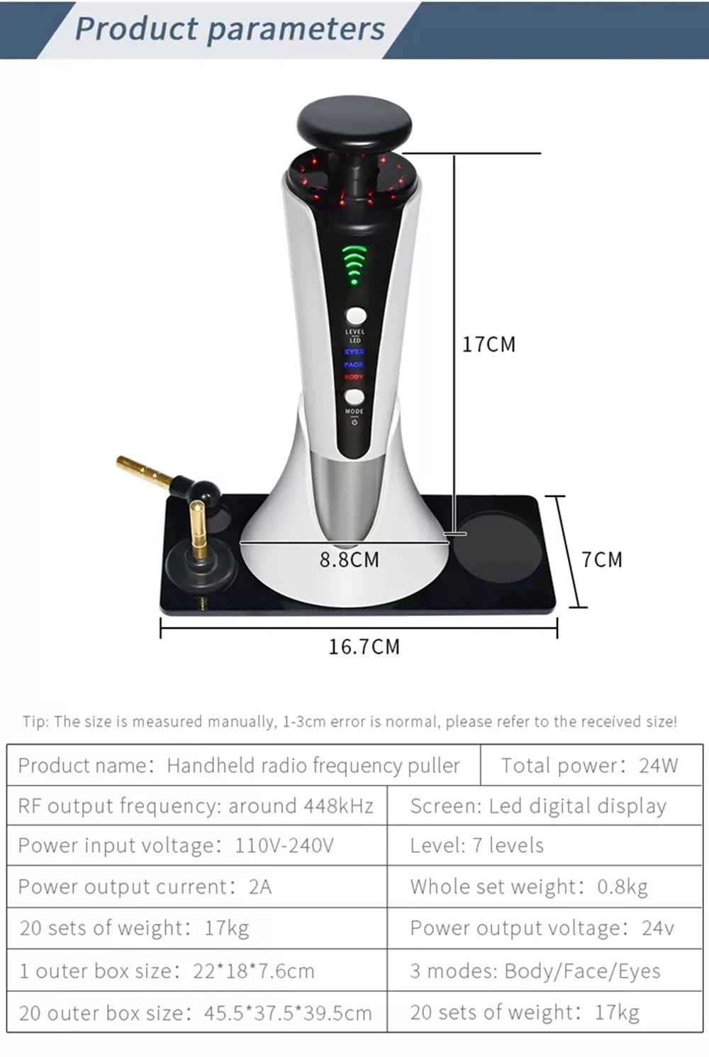 NEW 3 In 1 Skin Lifting Red Light Machine for Face Body Facial Rejuvenation Tighten Eye Bag Remove Chin V-line Up Beauty Device