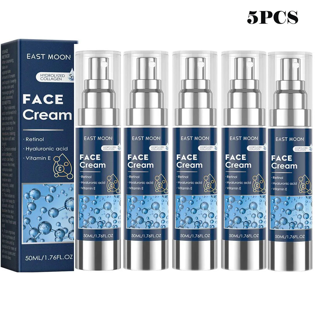 50ml 6-in-1 Men Facial Moisturizer Cream Hydrating Revitalizing Skin Care Particle Face Cream With Collagen Anti Aging & Wrinkle