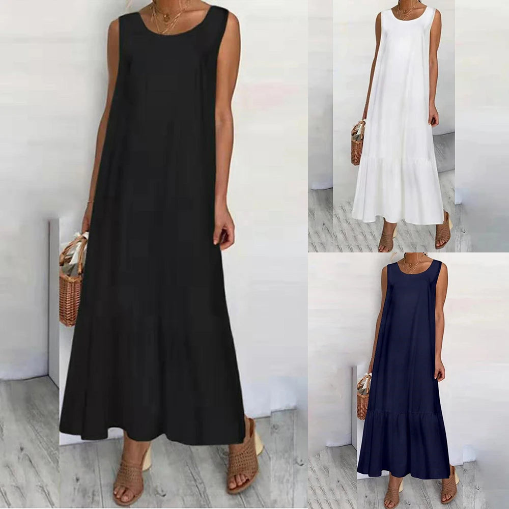 3XL 4XL 5XL Plus Size Cotton Linen Women Dress 2024 Summer Korean Oversized Casual Shirt Long Dress Large Size Female Clothing