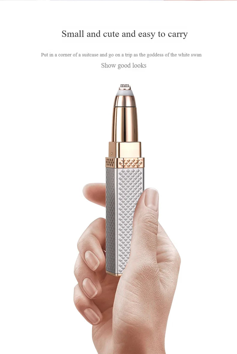 1pc Rechargeable 2-in-1 Eyebrow Razor and Hair Shaver with LED Light - Painlessly Remove Peach Fuzz, Facial Hair, Eyebrows, Lips