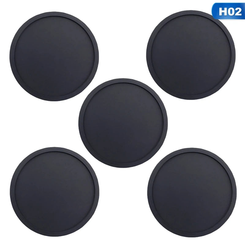 1/5Pcs Silicone Drinking Coaster Set Holder Cup Mat Pad Coaster Table Placemats Nonslip Coffee Cup Mat Kitchen Accessories