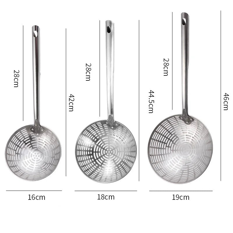 Stainless Steel Skimmer Colander Mesh Deep Oil Frying Cooking Noodles Scoop Strainer Kitchen Food Filter Spoon Kitchenware