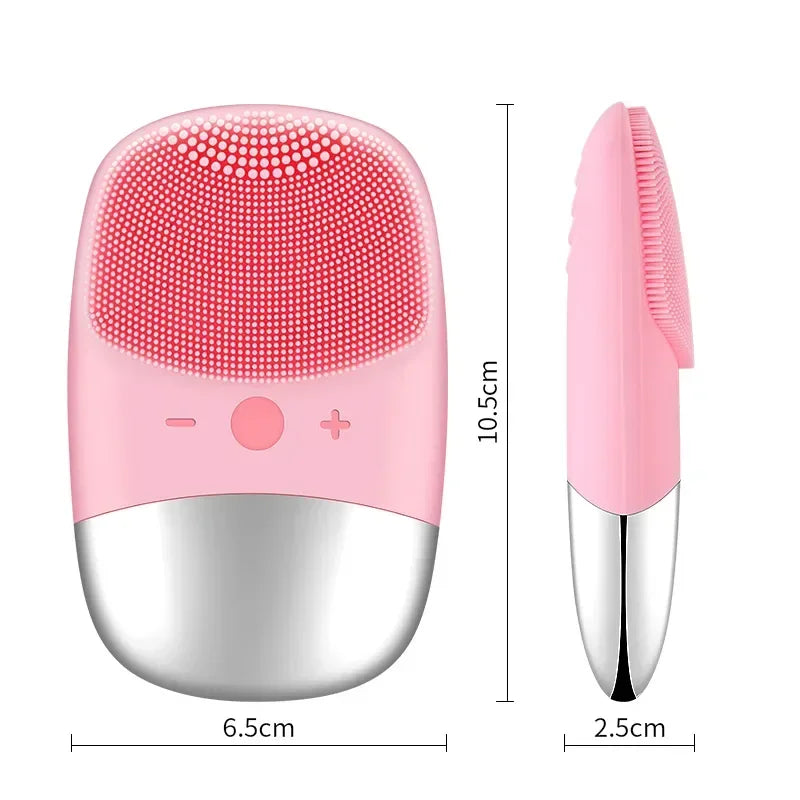 Electric Facial Cleansing Brush Silicone Sonic Face Cleaner Deep Pore Cleaning Skin Massage Intelligent Cleansing Brush Device