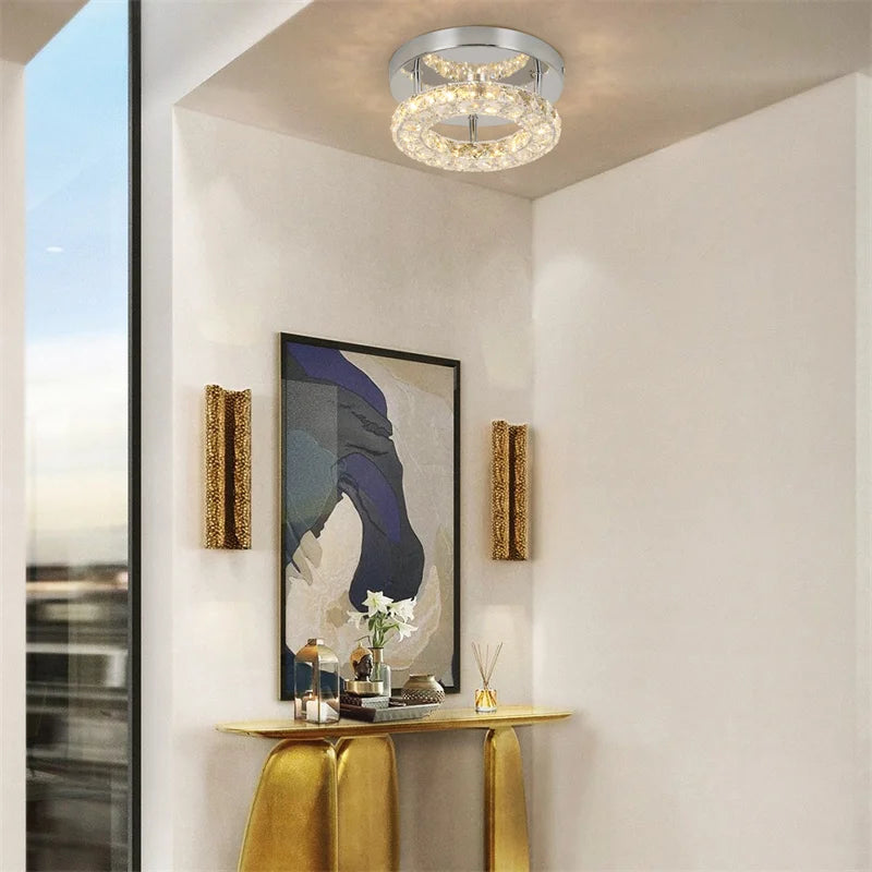 Modern K9 Crystal Chandelier Led For Dining Room Stainless Steel Ceiling Lamp Light Fixture Kitchen Lustres Luminaire Pendant