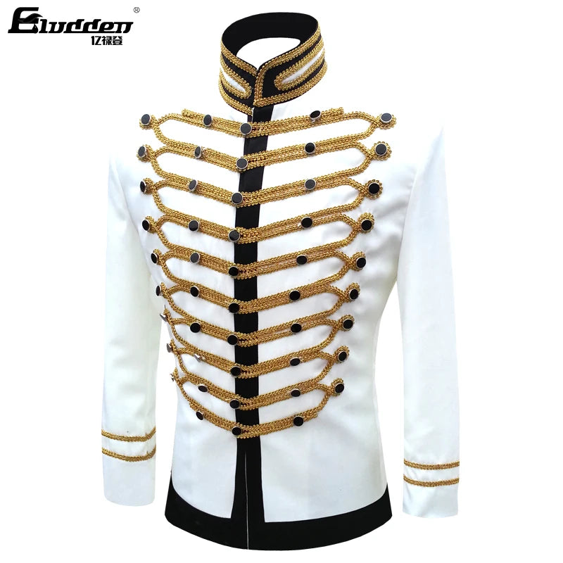 Male Single Breasted Suit Jacket Men Military Stage Suit Fashion Drama costume Party Blazer Men Plus Size/2019 new European and