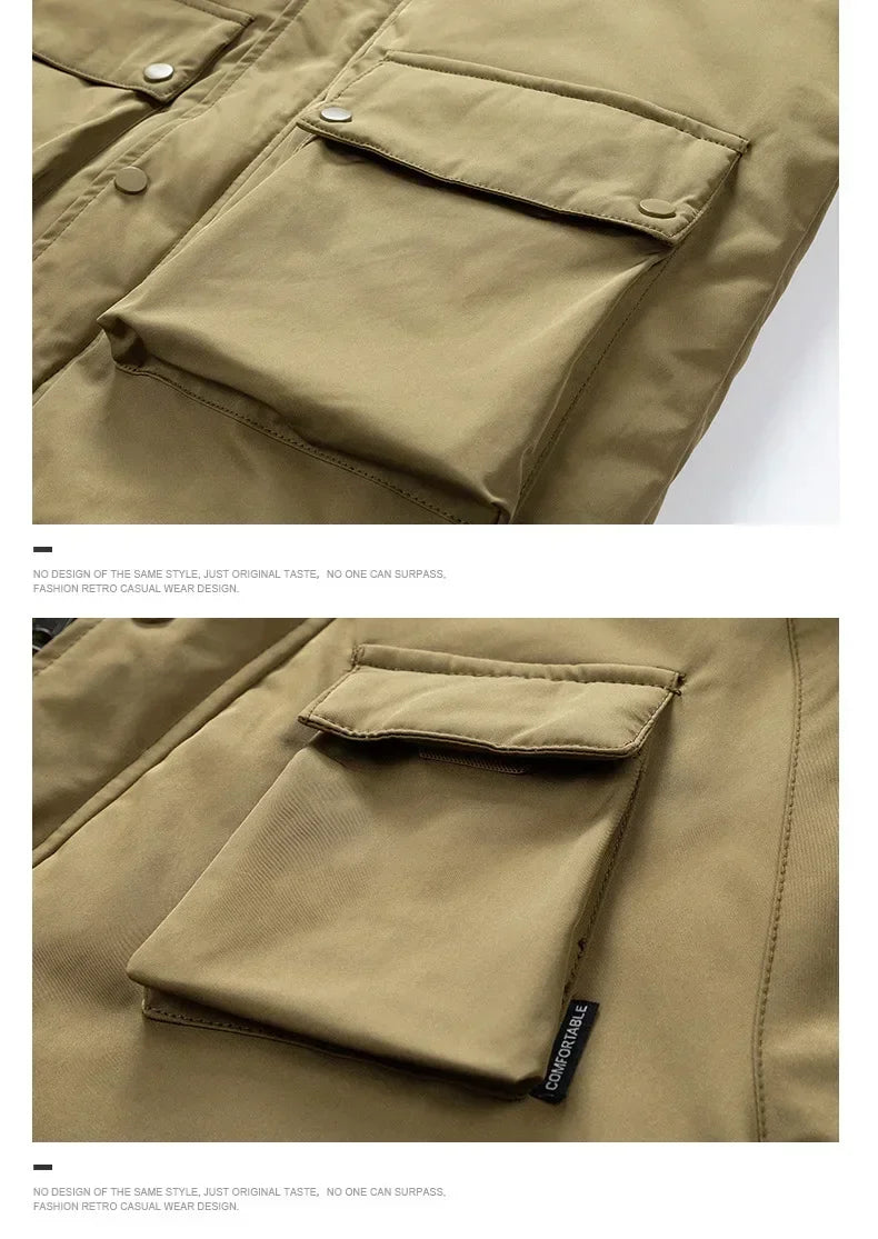 Windbreaker Parkas Coat Coldproof Cotton-padded Male Outerwear Winter Jacket Men Thicken Fleece Jackets Man Streetwear parkas