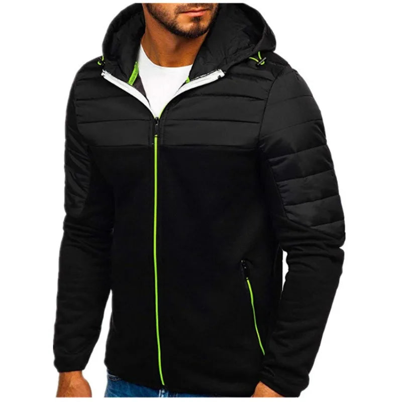 New Men Hoodies Casual Hoodies for Men with Zip Pockets Full Zip Long Sleeve Sweatshirt Sports Hooded Jacket