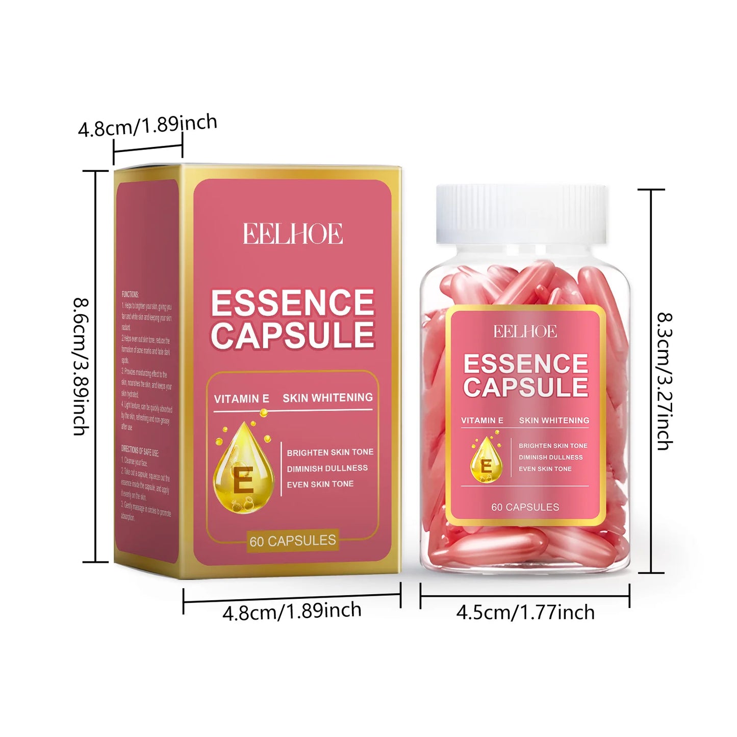 EELHOE Facial Capsule Essence Mild, Daily moisturizing, Facial Skin Care and Moisturizing Essence Capsule Winter Skincare 65g