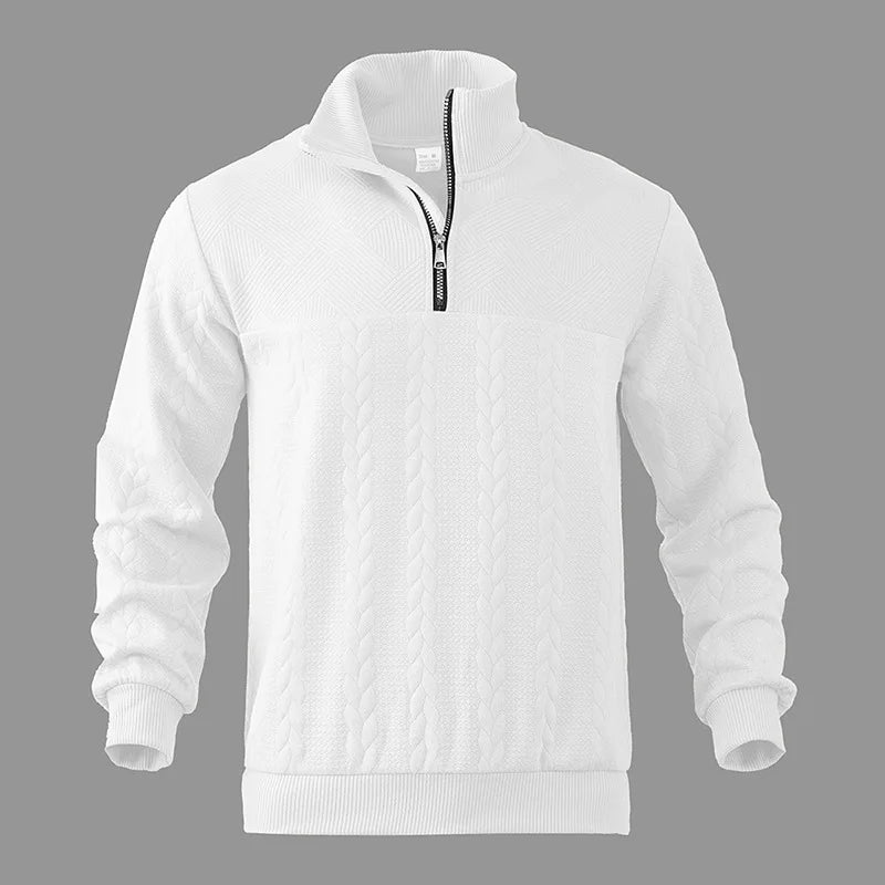 2024 New Knit Sweatshirts Men Fashion Half Zipper Stand Collar Casual Hoodies Male Patchwork Sport Knitted Hoodie Sweatshirt Man