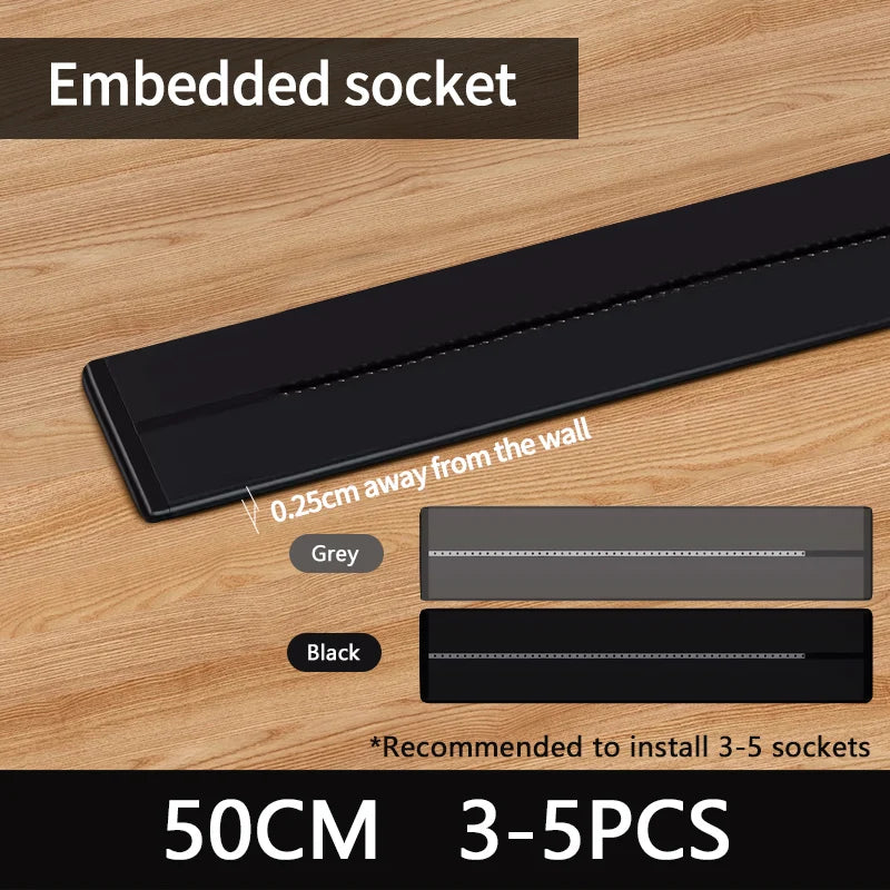 Socket power rail socket concealed concealed wall kitchen socket with EU, UK, and Korean universal plug adapter