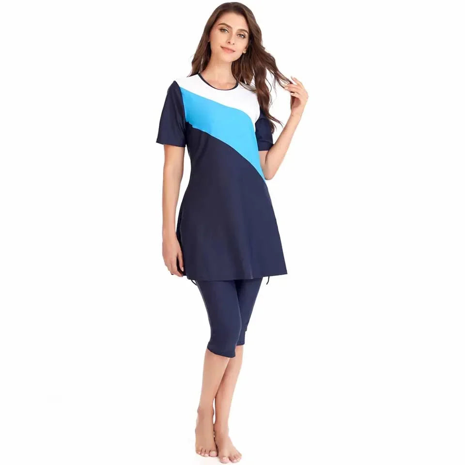 Burkini Muslim Swimwear 2025 Swimming Suit For Women Plain Modest Swimsuit Islamic Clothing Sets Fashion Long Dress Plus Size