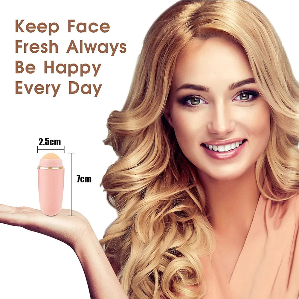 Oil-Absorbing Natural Volcanic Stone Face Clean Care Oil Control Reusable Face Massager Roller Skincare Beauty Makeup Tool