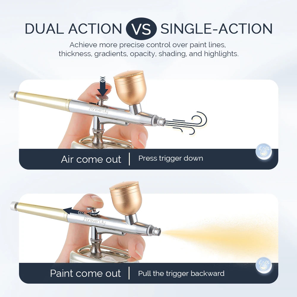 30Psi High Pressure 3 Levels Portable Airbrush For Nails Art Paint Facial Makeup Cake Pastry Painting Hair Dyeing Nano Spray Gun