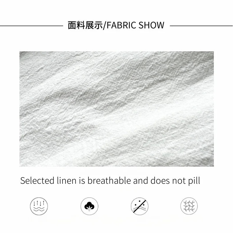 Men's summer cotton and linen loose straight wide-leg pants, casual sports linen long pants, jogging and fitness sportswear