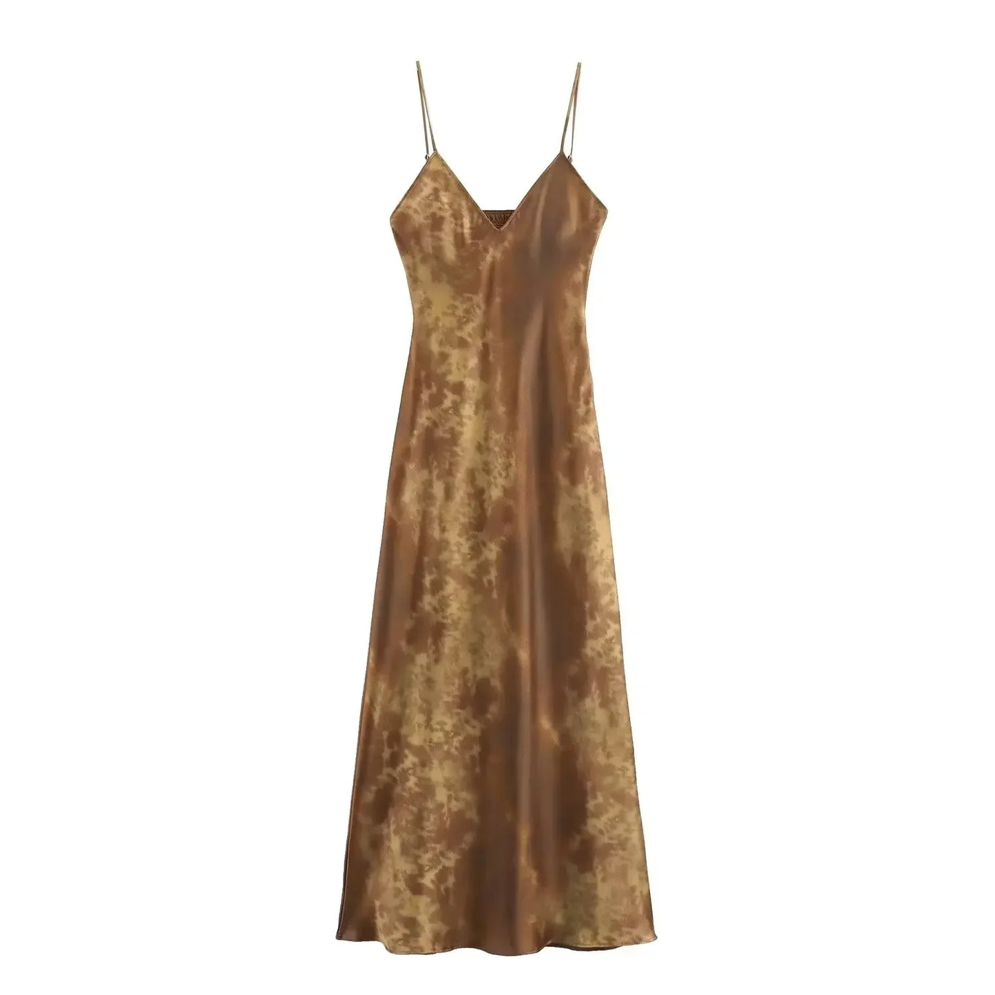 Women Fashion Summer New Sleeveless Underwear Style Backless V-Neck Sling Long Dress Chic Female French Elegance Evening