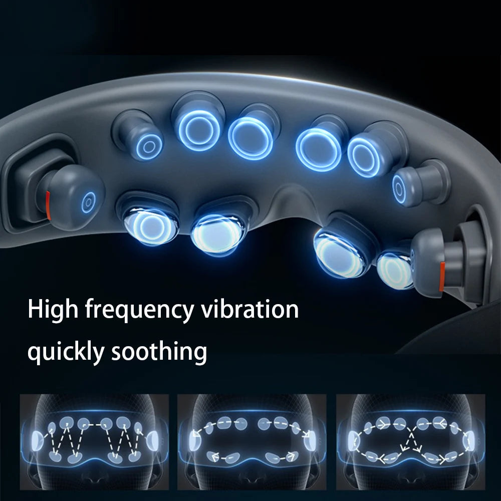 Super Relax Eye Massage Device Improve Sleeping Heating Vibration Eye Massager With 12 Massage Heads Fatigue Relieve Eye Care