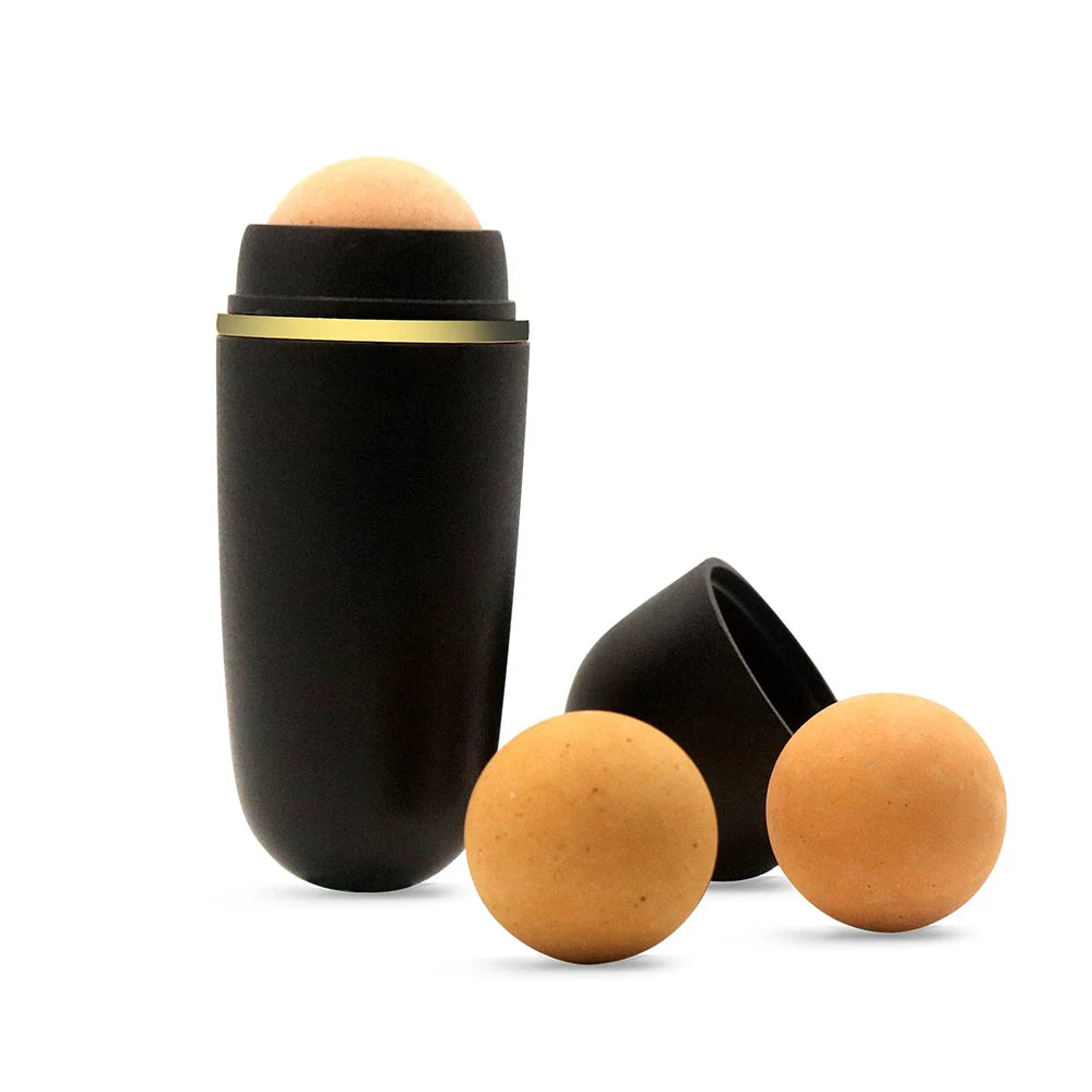 Oil-Absorbing Natural Volcanic Stone Face Clean Care Oil Control Reusable Face Massager Roller Skincare Beauty Makeup Tool