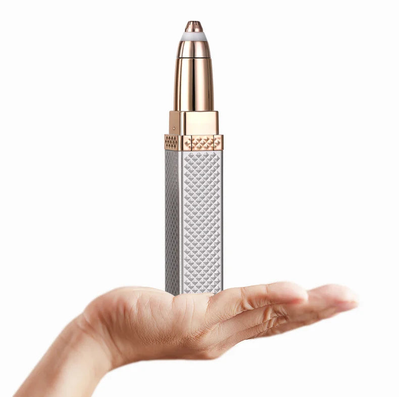 1pc Rechargeable 2-in-1 Eyebrow Razor and Hair Shaver with LED Light - Painlessly Remove Peach Fuzz, Facial Hair, Eyebrows, Lips