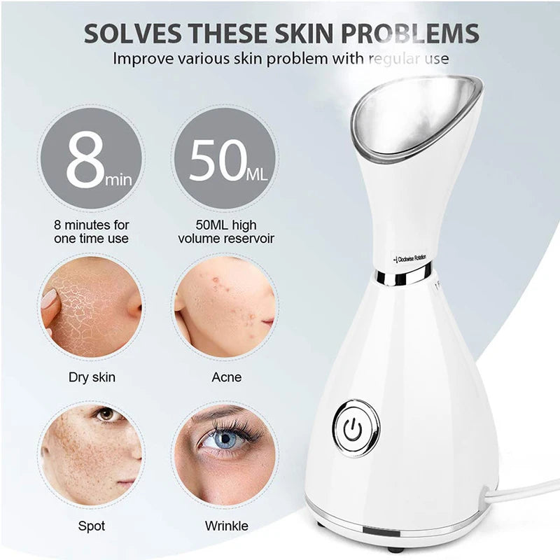 Face Steamer Machine Spa Sprayer Sauna Facial Humidifier Skin Care Facial Vaporizer Vapeur Visage Nebulizador Limpiador Digester
