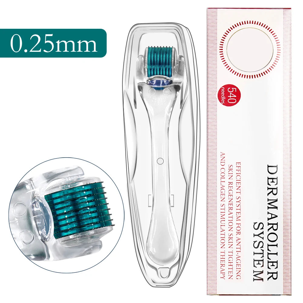 Professional 540 Needles Derma Roller Micro Face Roll Tool For Skin Facial Beauty Hair Beard Scalp Micro Needle Face Roller