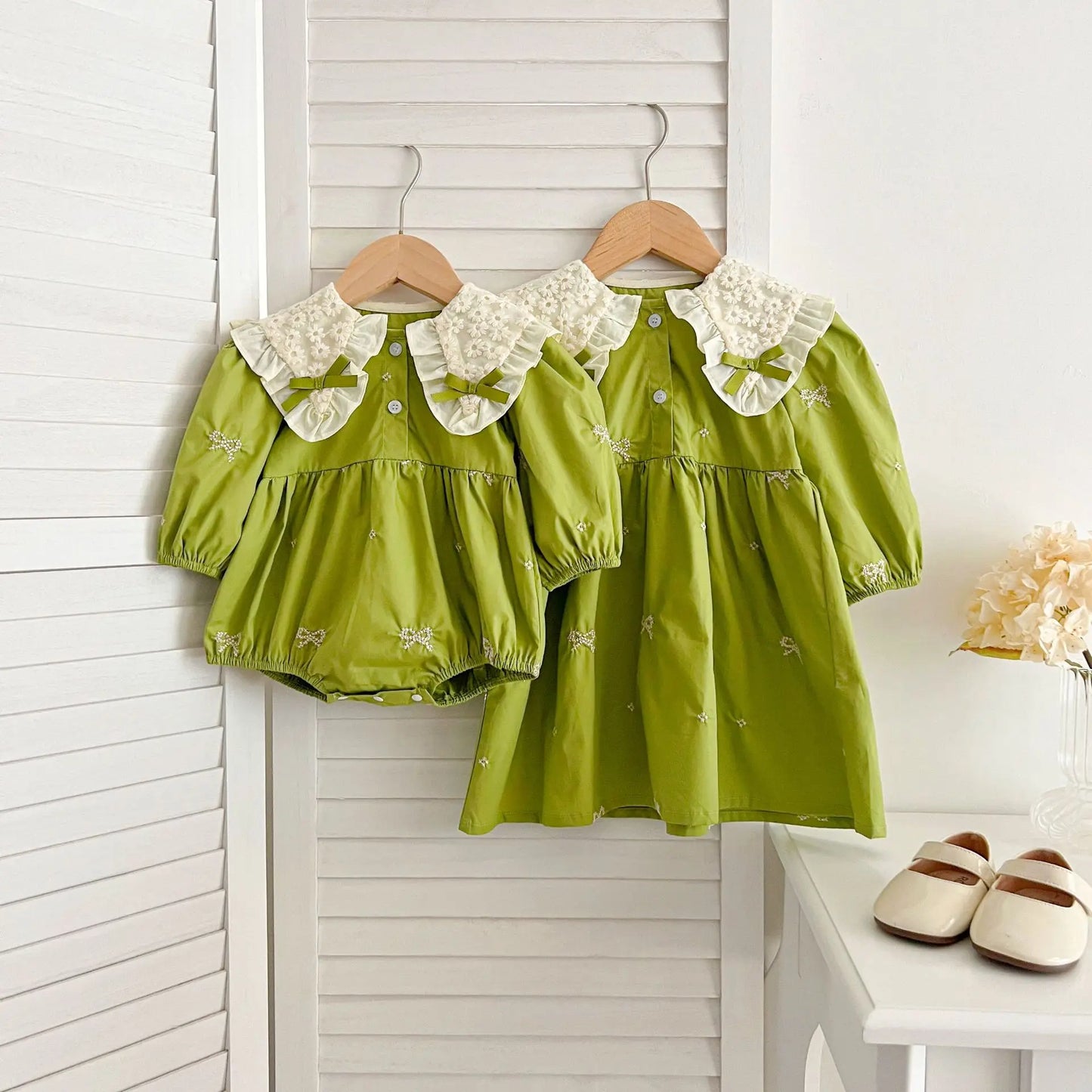 1-6Y Baby Girl Clothing Lace Autumn Casual Dresses Children Fashion Embroidery Sweet Princess Dress Long Sleeve Kids Party Dress