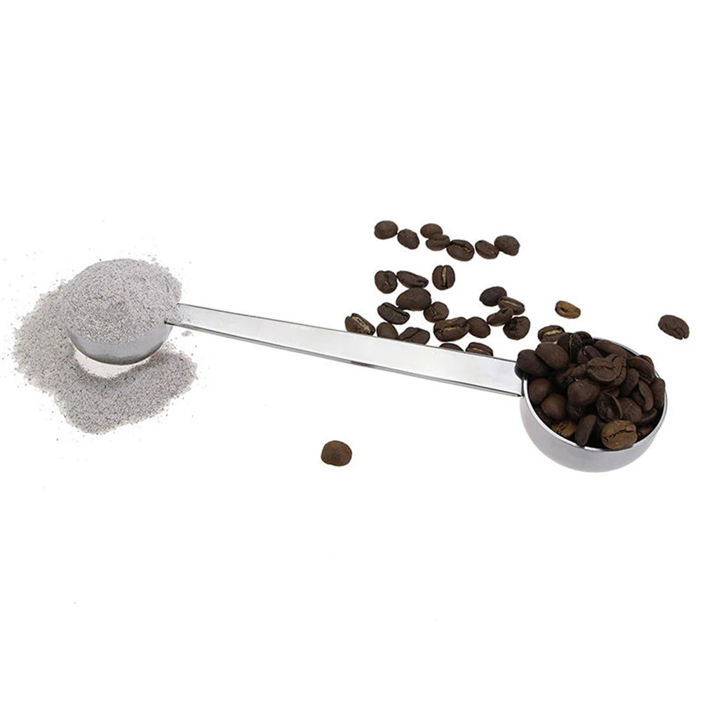 Double Side Measuring Spoon Stainless Steel Coffee Scoop With Graduated Tablespoon Fruit Digging Spoon Kitchen Baking Tool