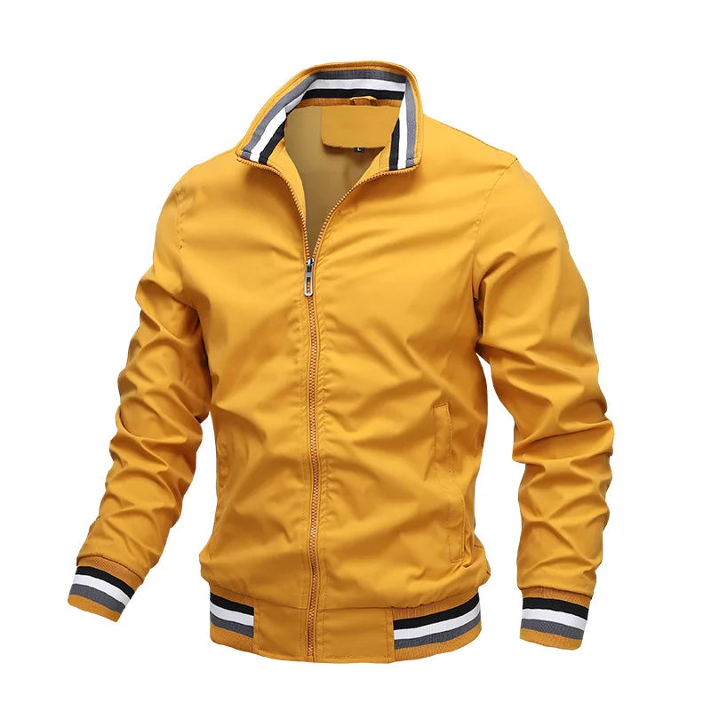 Quality Bomber Casual Jacket Men Autumn Zipper Outerwear Mandarin Sportswear Mens Jackets for Male Windbreaker Coats Spring