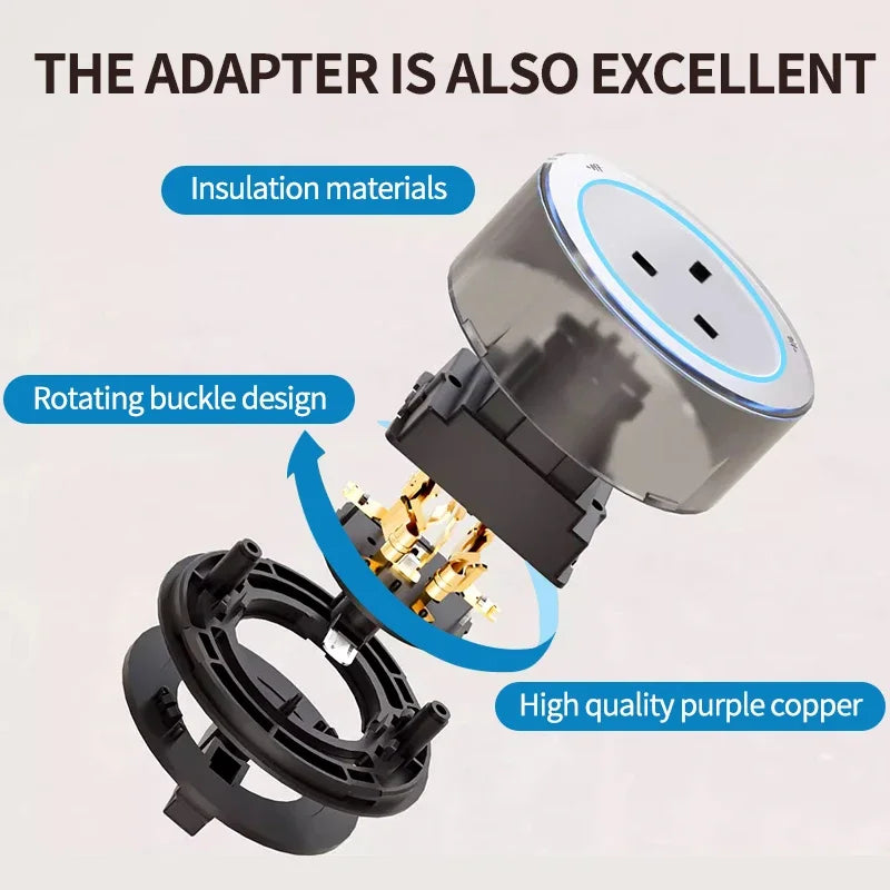 Socket power rail socket concealed concealed wall kitchen socket with EU, UK, and Korean universal plug adapter