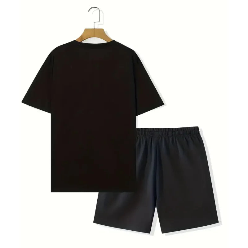 2024 Fun Bear Harajuku T-Shirt Men's Summer Loose Daily Couple Suit Outdoor Street Short Sleeve Shorts Two Piece Men Summer Suit