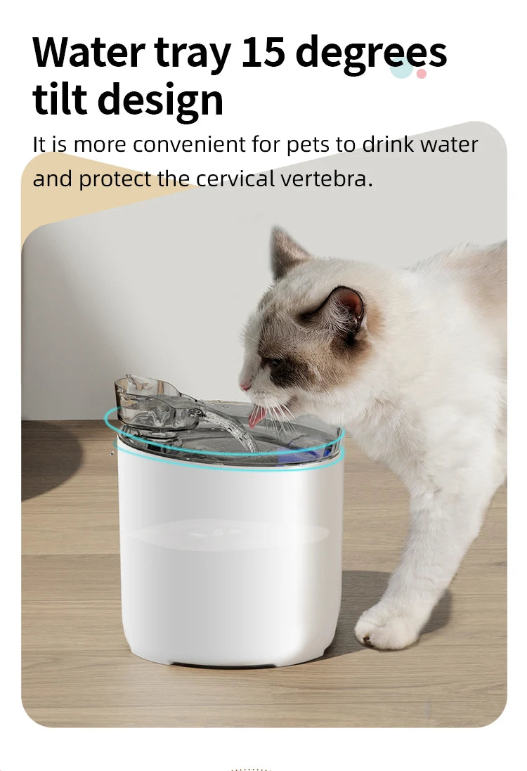 Pet Cat Automatic Water Fountain with Filters Ultra Silent USB Electric Water Pump Pet Drinking Water Dispenser for Cat and Dog