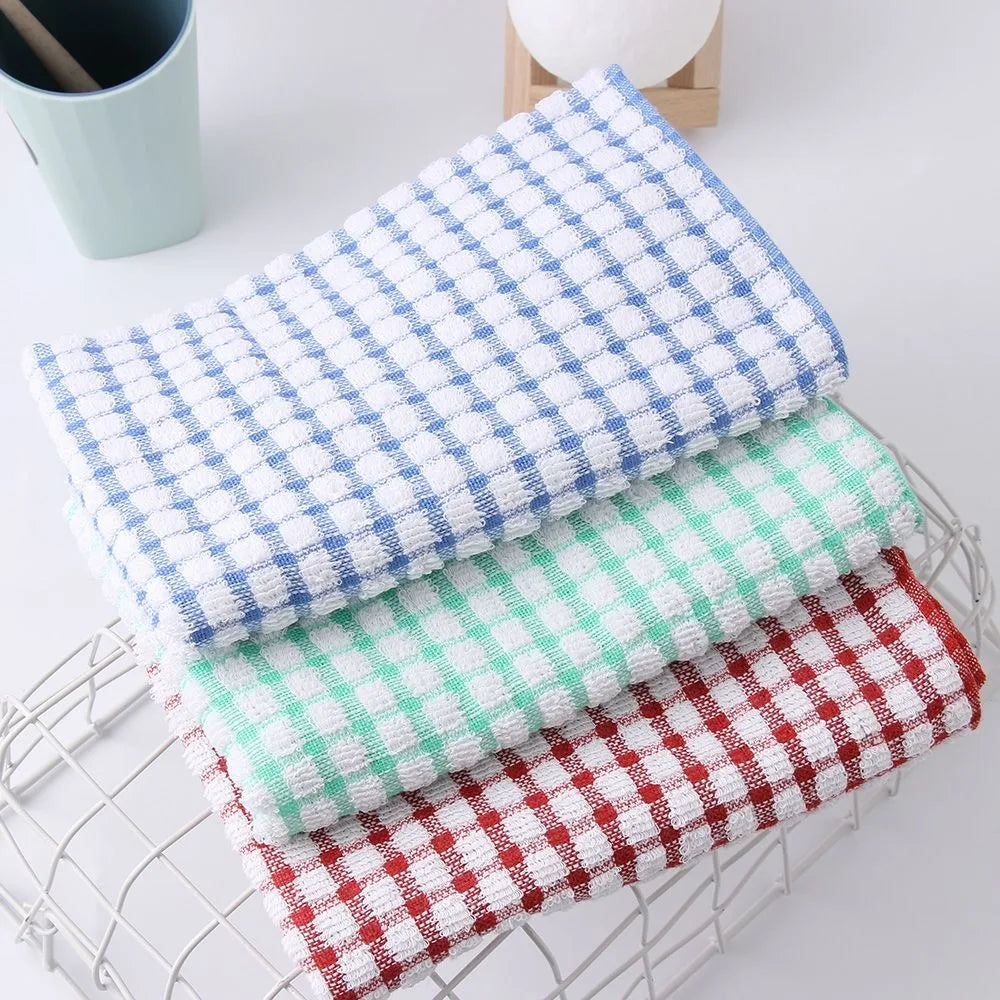 Rag Tea Towels New Cotton Drying Washing Dish Cloth Absorbent Large Size Cleaning Cloths Kitchen Supplies