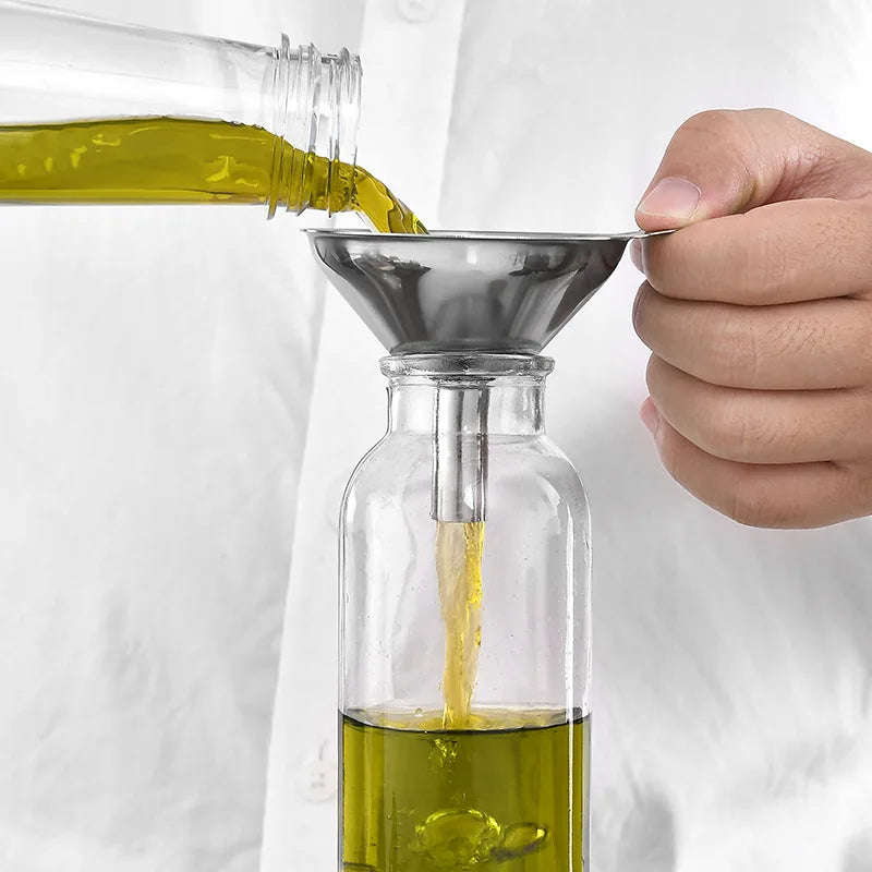 Stainless Steel Funnel Three-piece Set Mini Funnel Oil Spill Wine Spill Tool Liquid Dispenser Kitchen Funnel Set Entonnoir
