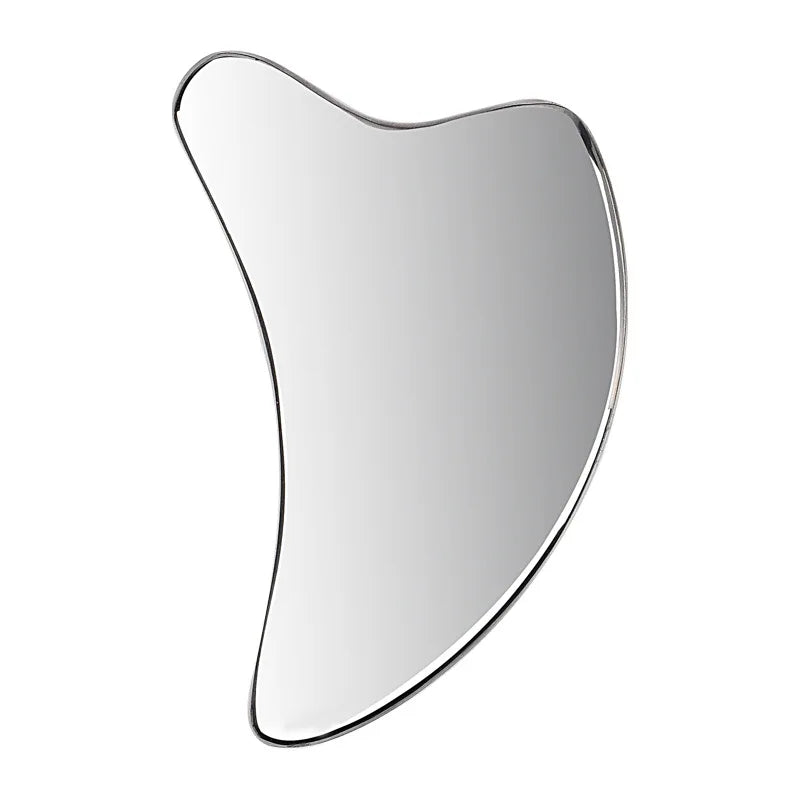 Facial Stainless Steel Scraper Massage Mushroom Gua Sha Tool Face Lift Anti-Aging Skin Tightening Cooling Metal Reduce Puffiness