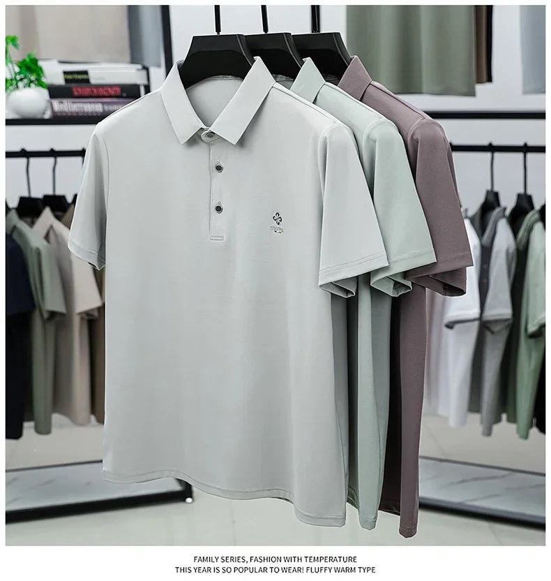 BROWON 2025 Summer Smart Casual Man Polo Shirts Short Sleeve Turn Down Collar Men Polo T Shirt Luxury Brand Clothes