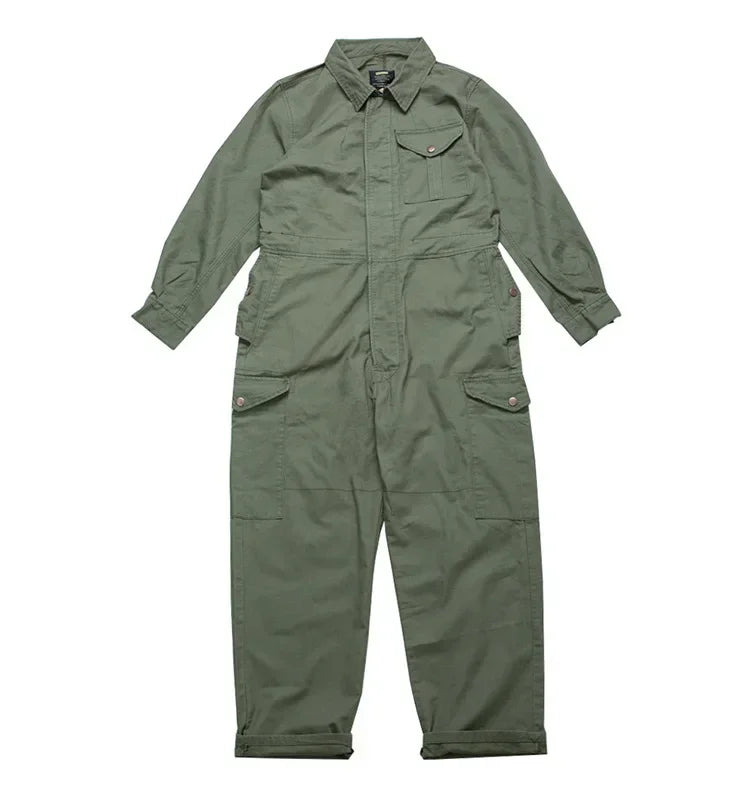 American Multi Pocket Work Suit Jumpsuit Men Fashion Brand Jumpsuit Loose Work Suit for Men