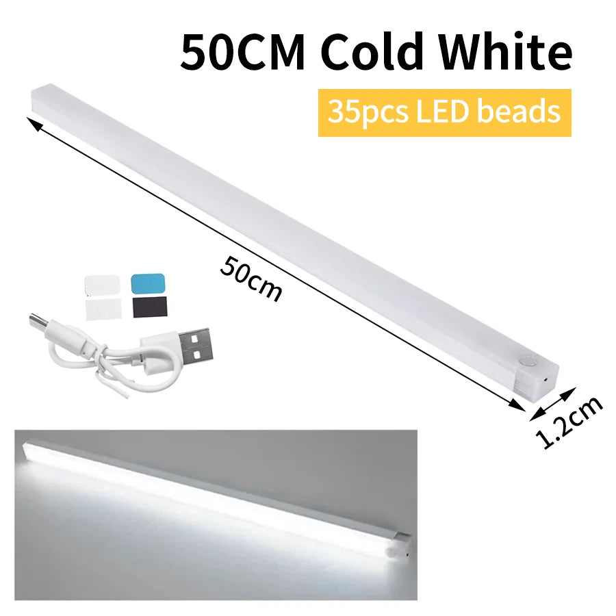 Motion Sensor Cabinet Light USB Rechargeable Lamp Night Light Closet Wardrobe Led Lights Wall Lamps Stair Bedroom Kitchen Lights