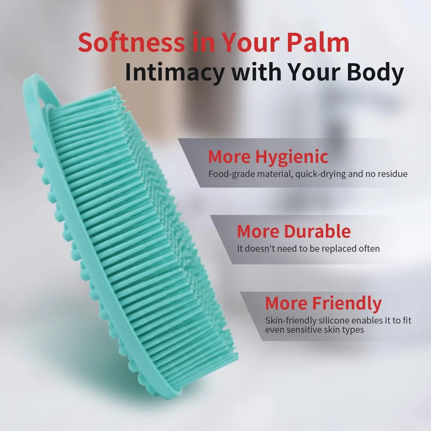 2 in 1 Soft Silicone Body Brush Wash Bath Shower Exfoliating Skin Fit For Baby Bath Shampoo Facial Massage Brush